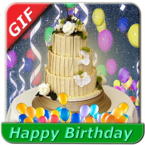 happy birthday text balloons gif - GIF animado grátis - PicMix
