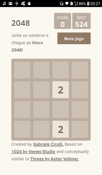 App JOGO DE 2048
