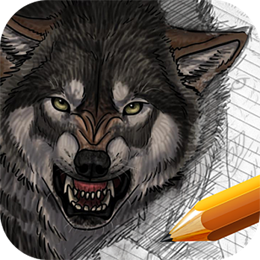 realistic wolf head drawing