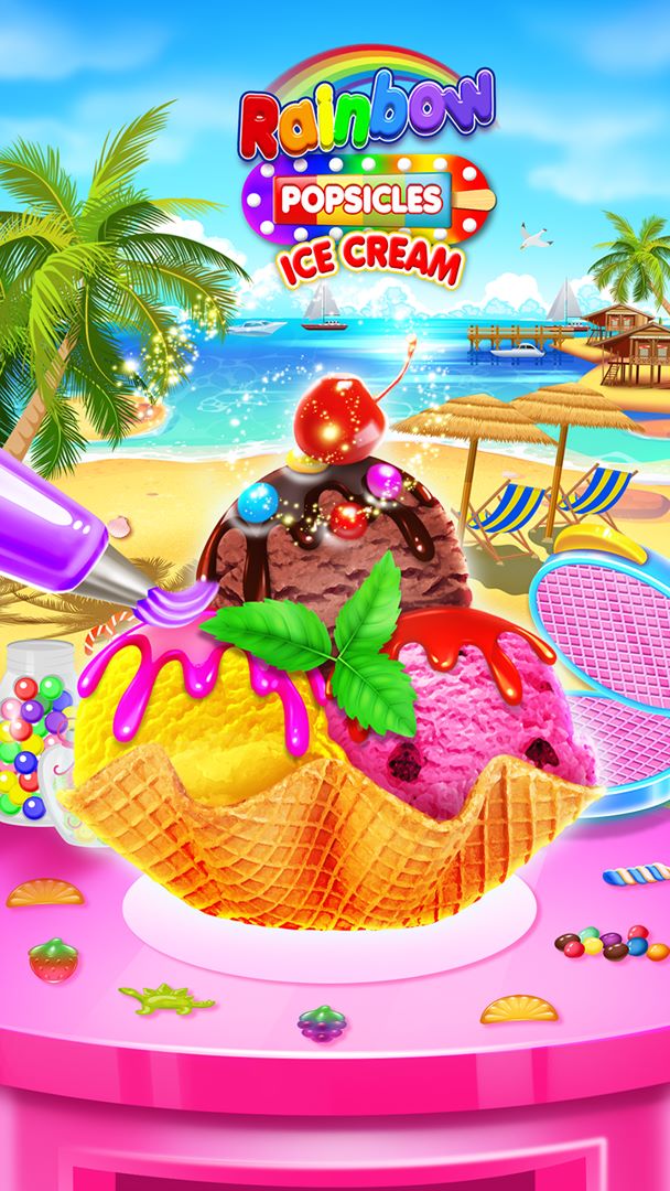 Rainbow Ice Cream Yum - Kids Frozen Summer Desserts & Glitter  Popsicles::Appstore for Android