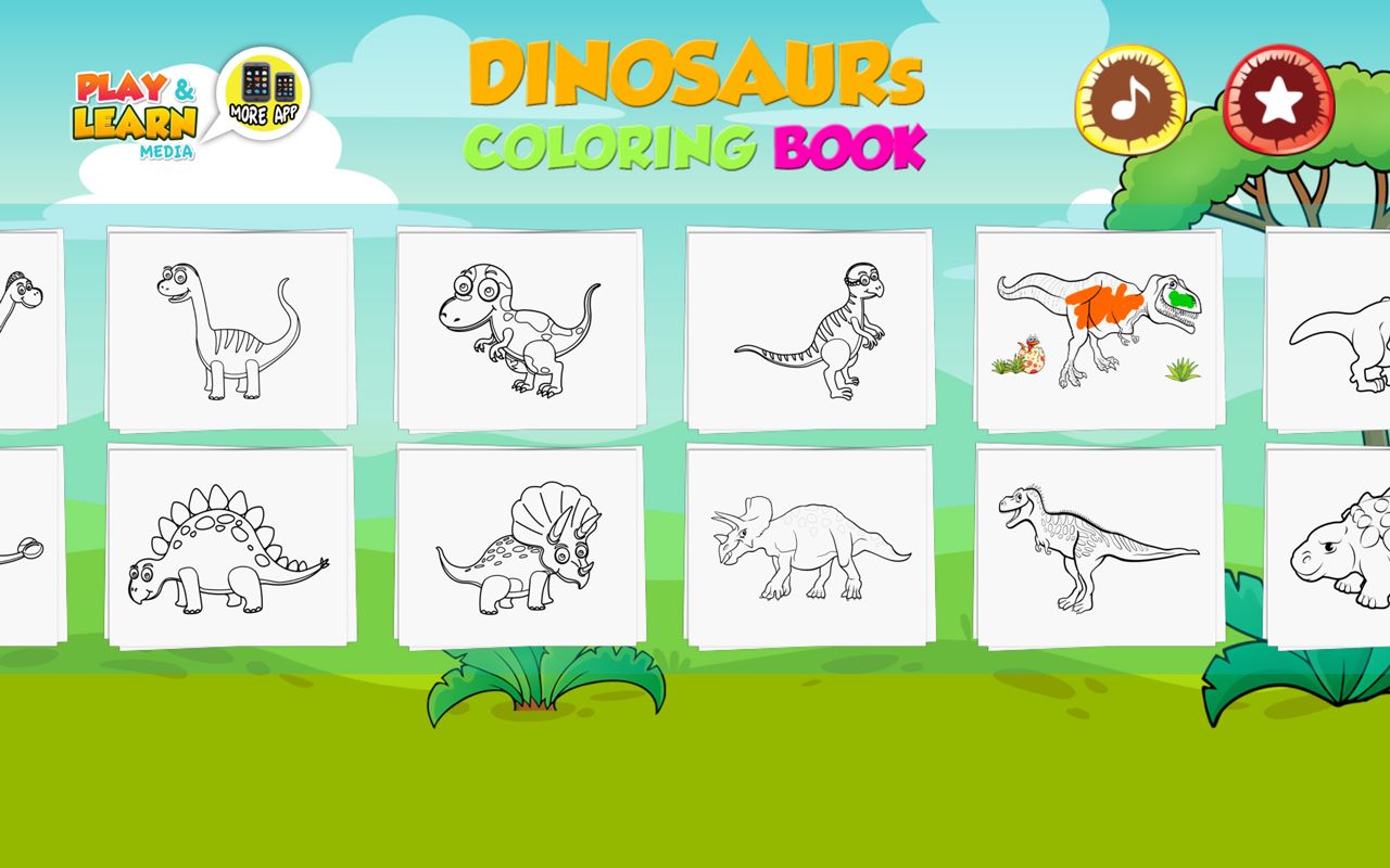 Dinosaur Coloring Book : Dino & T-rex Offline Coloring for Children,  toddler, preschooler and kids. - Microsoft Apps