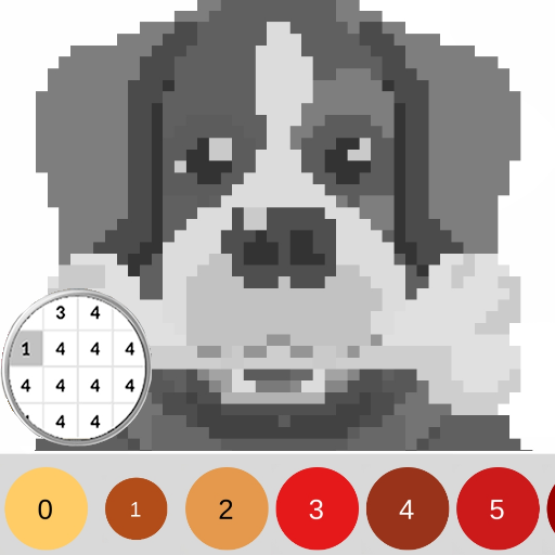 Coloring Dog by Number