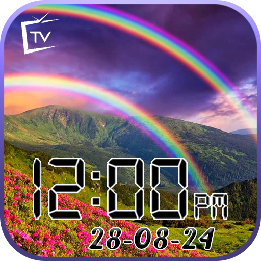 Beautiful Nature Rainbow In The Sky: Analog And Digital Clock Natural Screensaver FOR TABLET AND FIRE TV - NO ADS