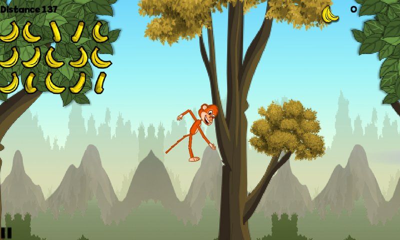 cartoon monkey swinging from tree game