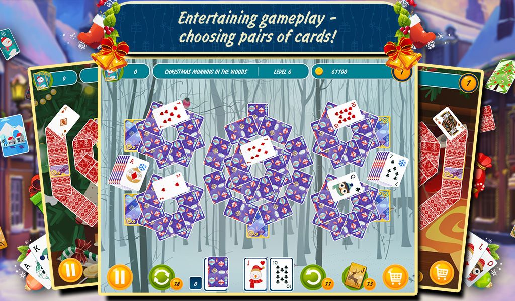 Solitaire Card Games - Get into the holiday spirit with Christmas Solitaire!  This FREE site features your favorite solitaire games -- 1 Card, 3 Card,  Spider, Freecell, Yukon, Klondike, and more! Play