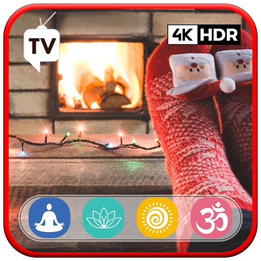 Festive Yuletide Fireplace: Ambient Xmas Flames with Crackle and Holiday Melodies For Tablets & Fire TV - NO ADS