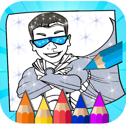 Glitter coloring book for Super Heros