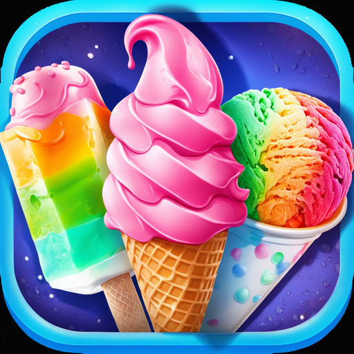 Rainbow Ice Cream Kitchen Van 3D - Unicorn Party Food Maker & Ice