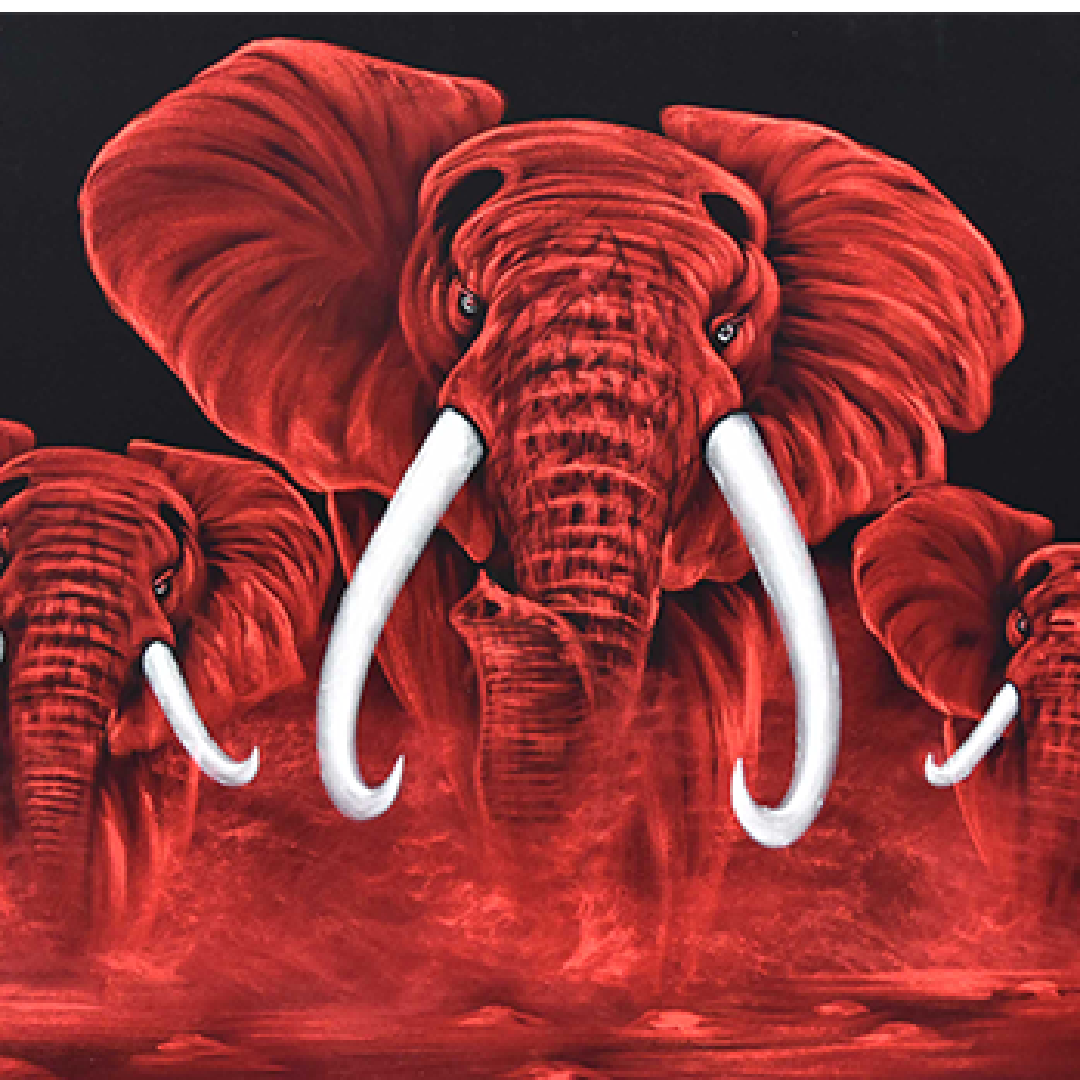 Красный слоник. Красный слон. Красные слоны. Слон арт. Картина красный слон.