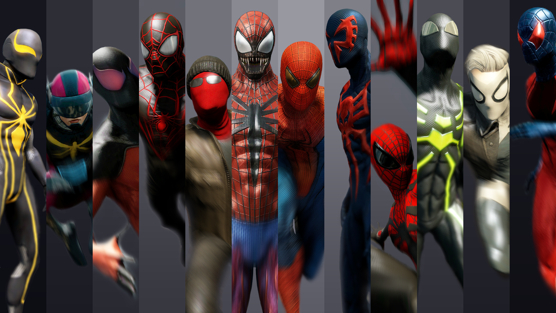Паук разное игра. Человек паук игра костюмы. Все костюмы человека паука Spider man 2. Костюмы человека паука 2 игра. Костюмы человека паука из игр.